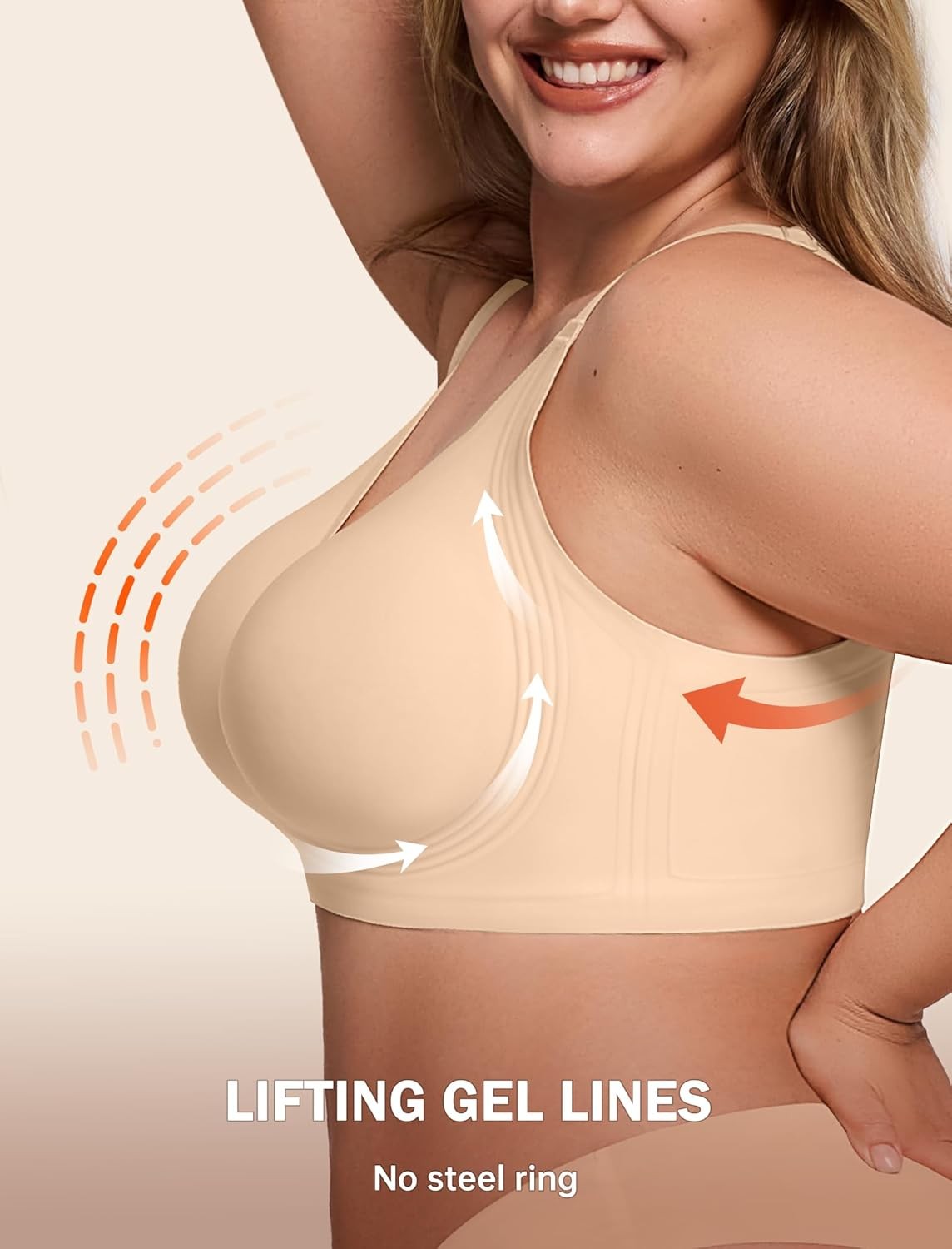 LetsJoli Bras for Women Supportive Wireless Push Up Bra Full Coverage No