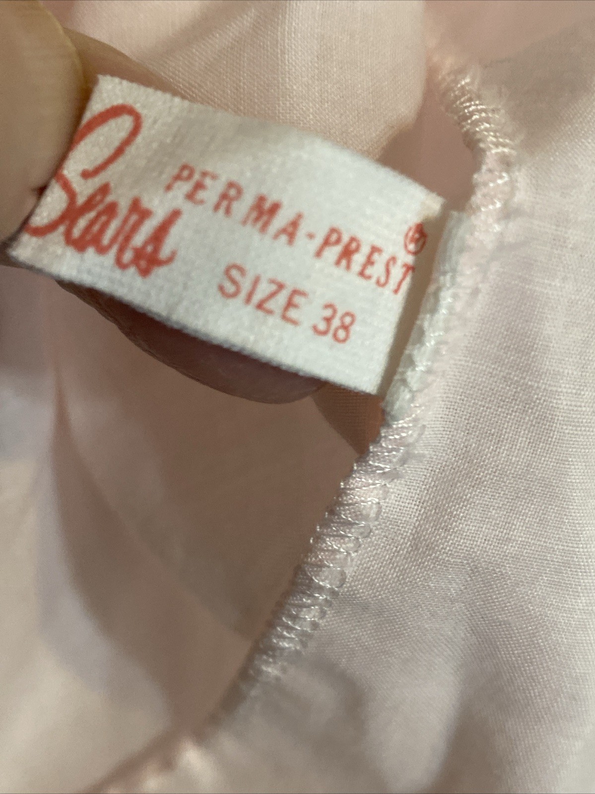 Vintage Sears 2pc Pajama Set Pink Embroidered 38 M/L