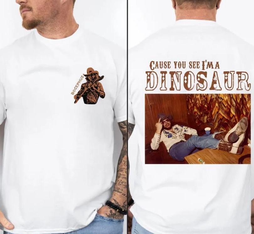 Dinosaur Hank Williams Jr. Bocephus Comfort Colors T-shirt All Size For Fan