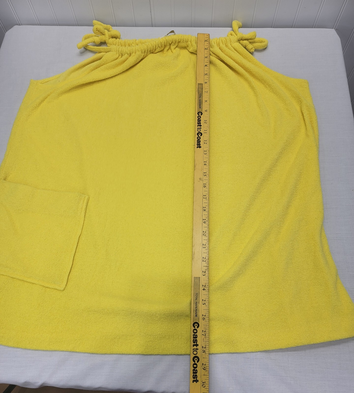 Vtg Lisanne Distinctive Loungewear Yellow Terry Cloth Sun Dress Swimsuit Coverup