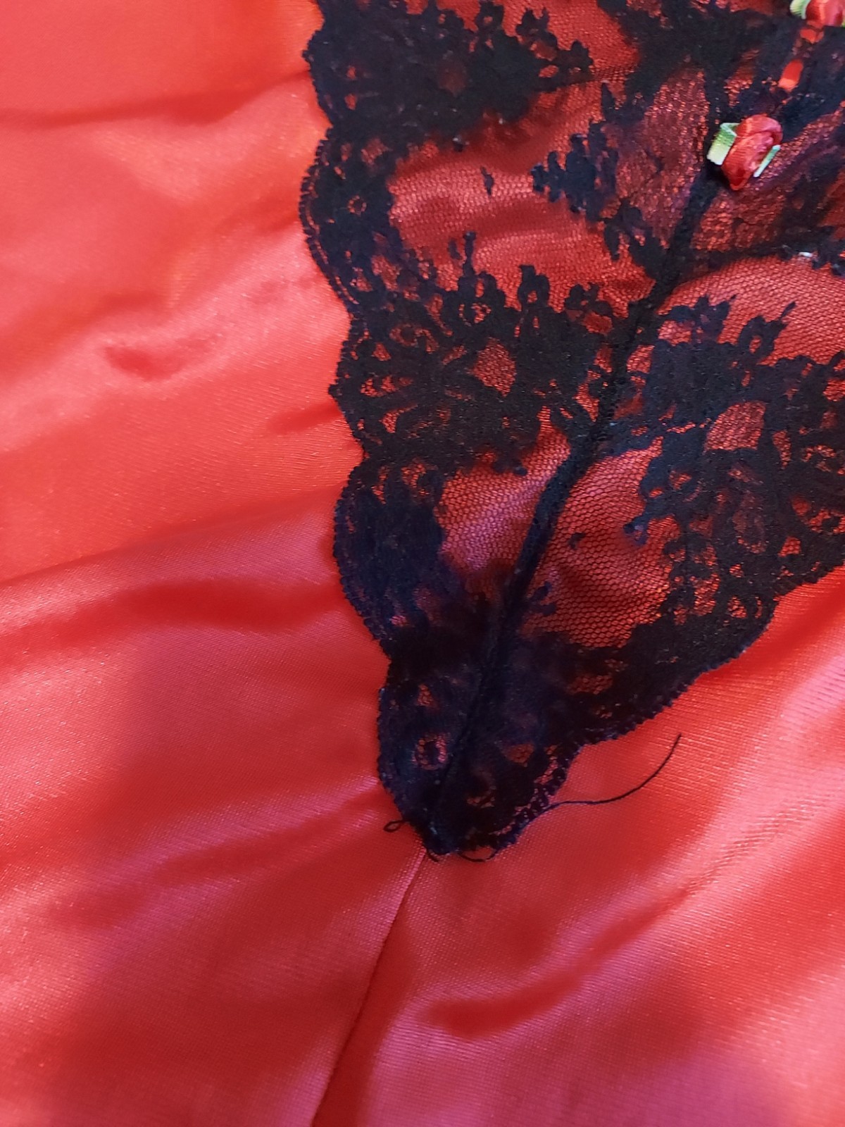 Vintage Plus Size Women&rsquo;s Teddy Lingerie 1X – 2X (see measurements) black + red