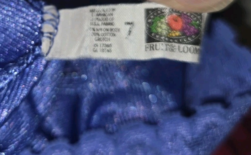 Vtg. Fruit of the Loom nylon panties Lace Sz. 7 LOT 2 Shiny Pink Purple Granny