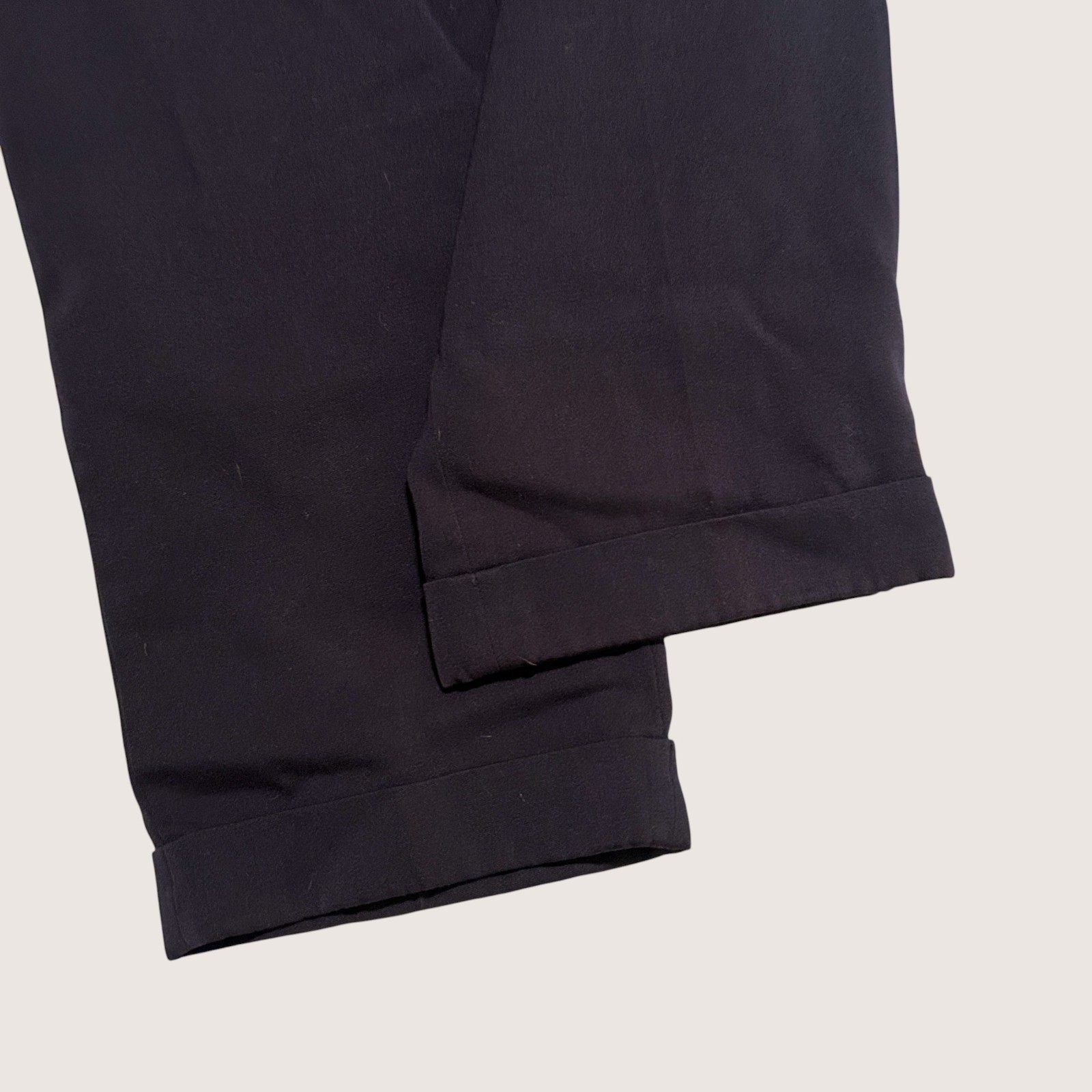 Vintage Navy High Waisted Pleated Wool Dress Pants 25X30