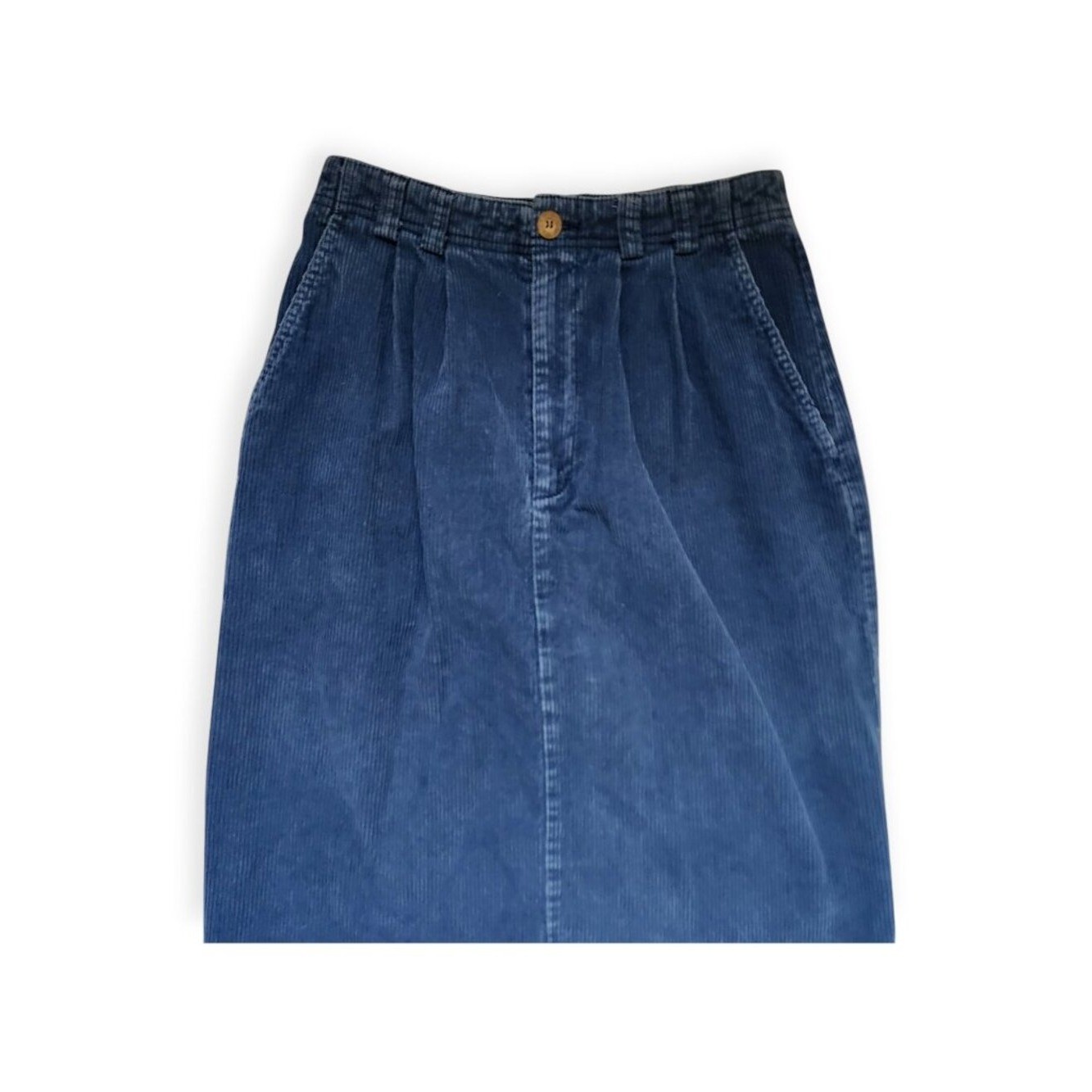 Vintage Eddie Bauer Women&rsquo;s Blue Corduroy Pull-On Crop Pants Size 8 Y2k