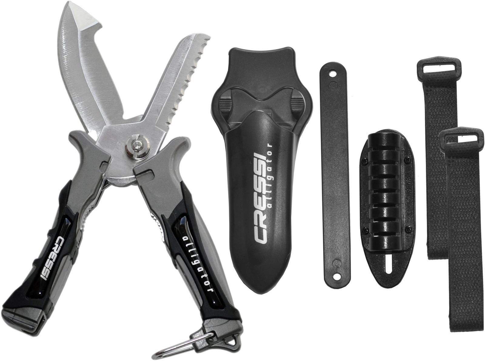 Cressi Alligator Underwater Knife-Scissors 420 Stainless Steel Snorkeling Dive