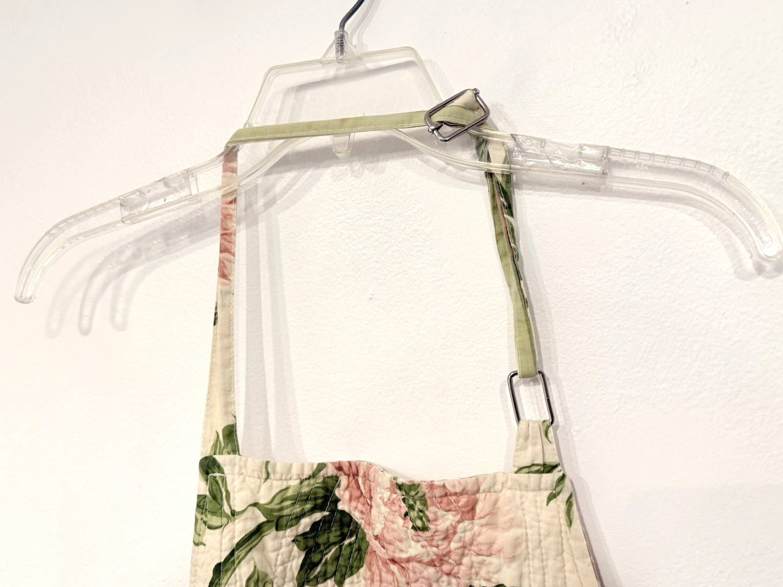 Vintage Unbranded Apron Double Sided Pinafore Smock Pinny Seersucker Texture