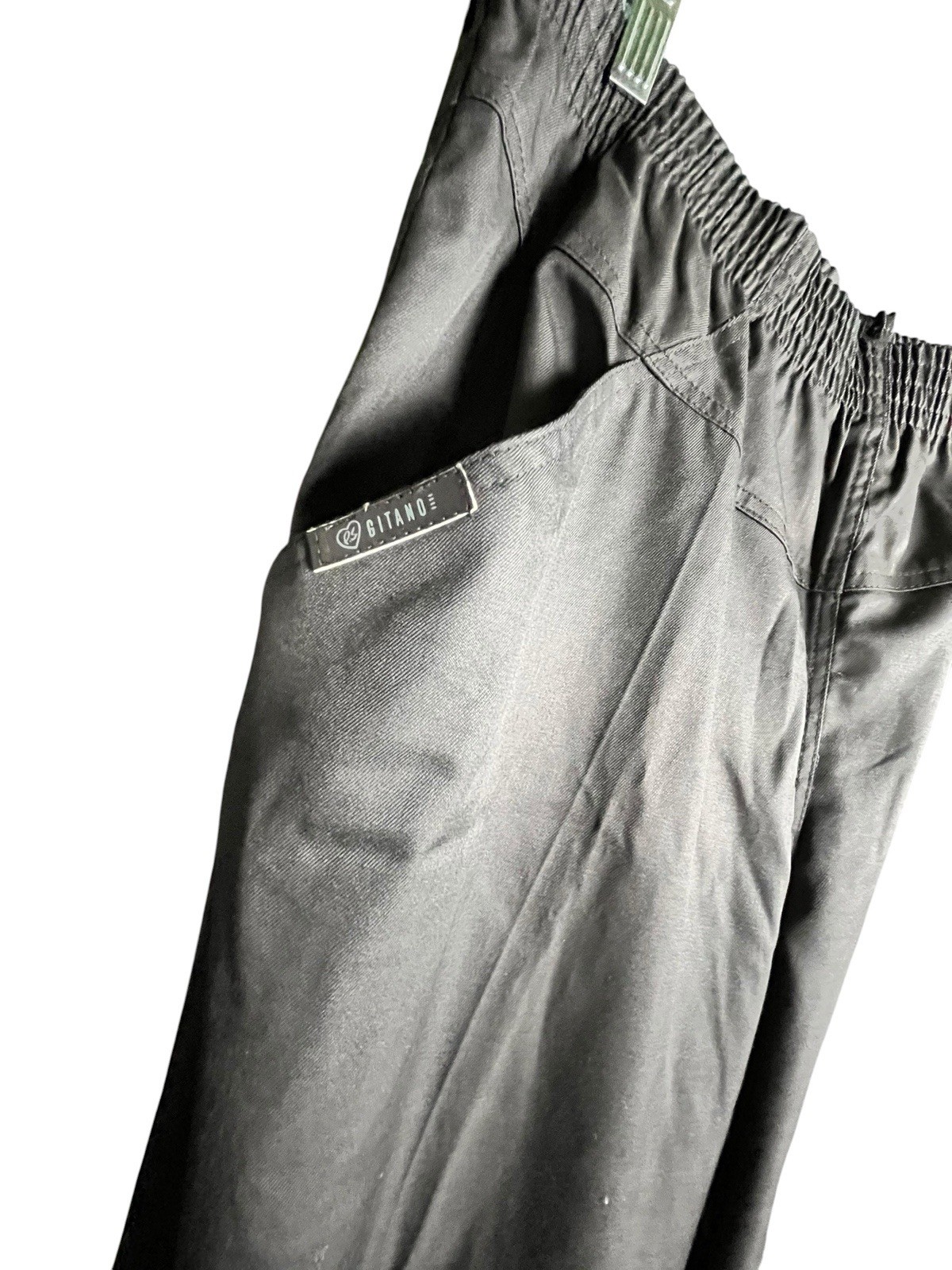 Vintage 80s Gitano Pants 34 Short Black High Paper-bag Waist Deadstock NWOT