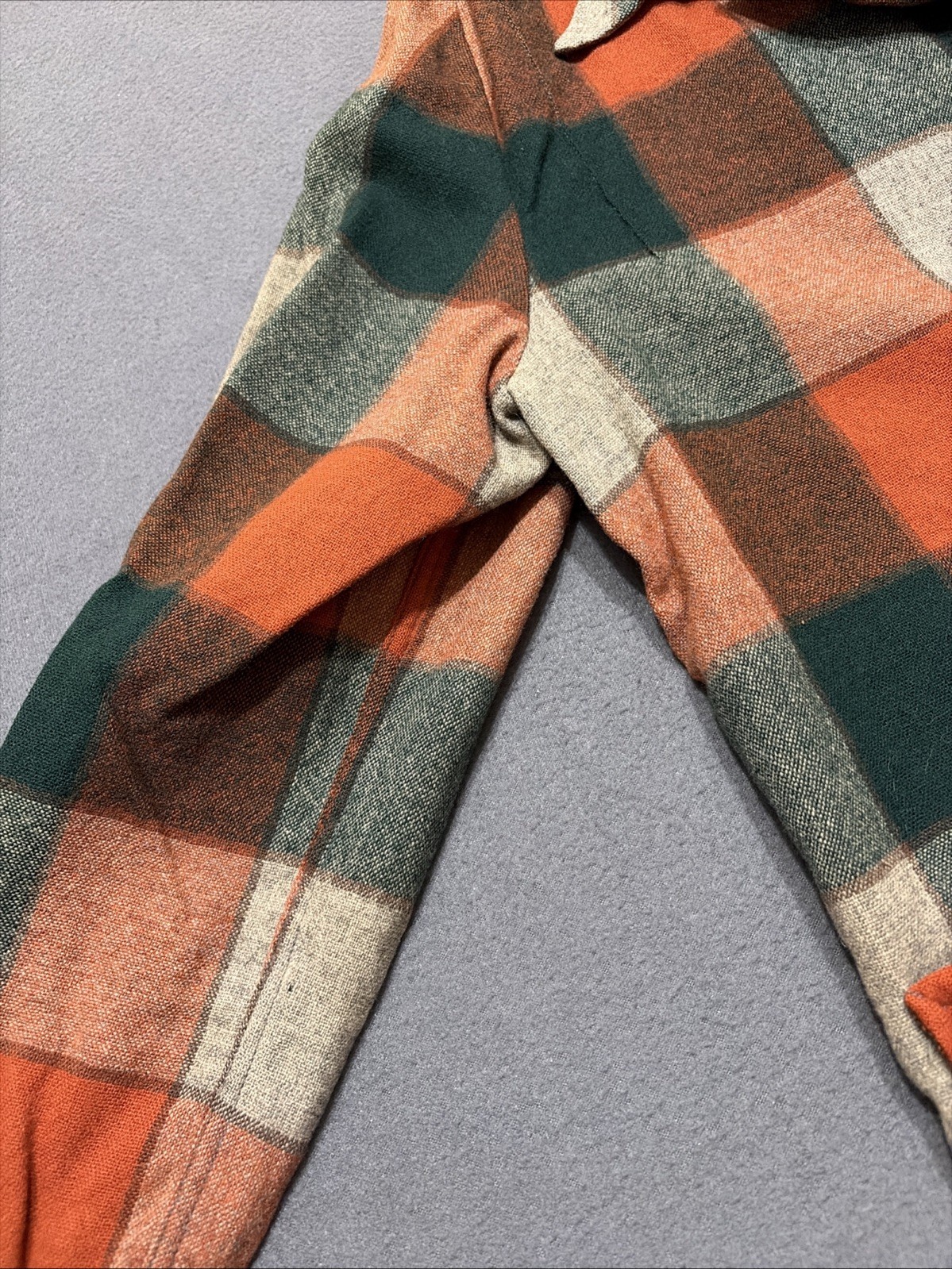 Vintage 50s Pendleton 49er Wool Rare Autumn Orange Green Plaid Chore Coat LG