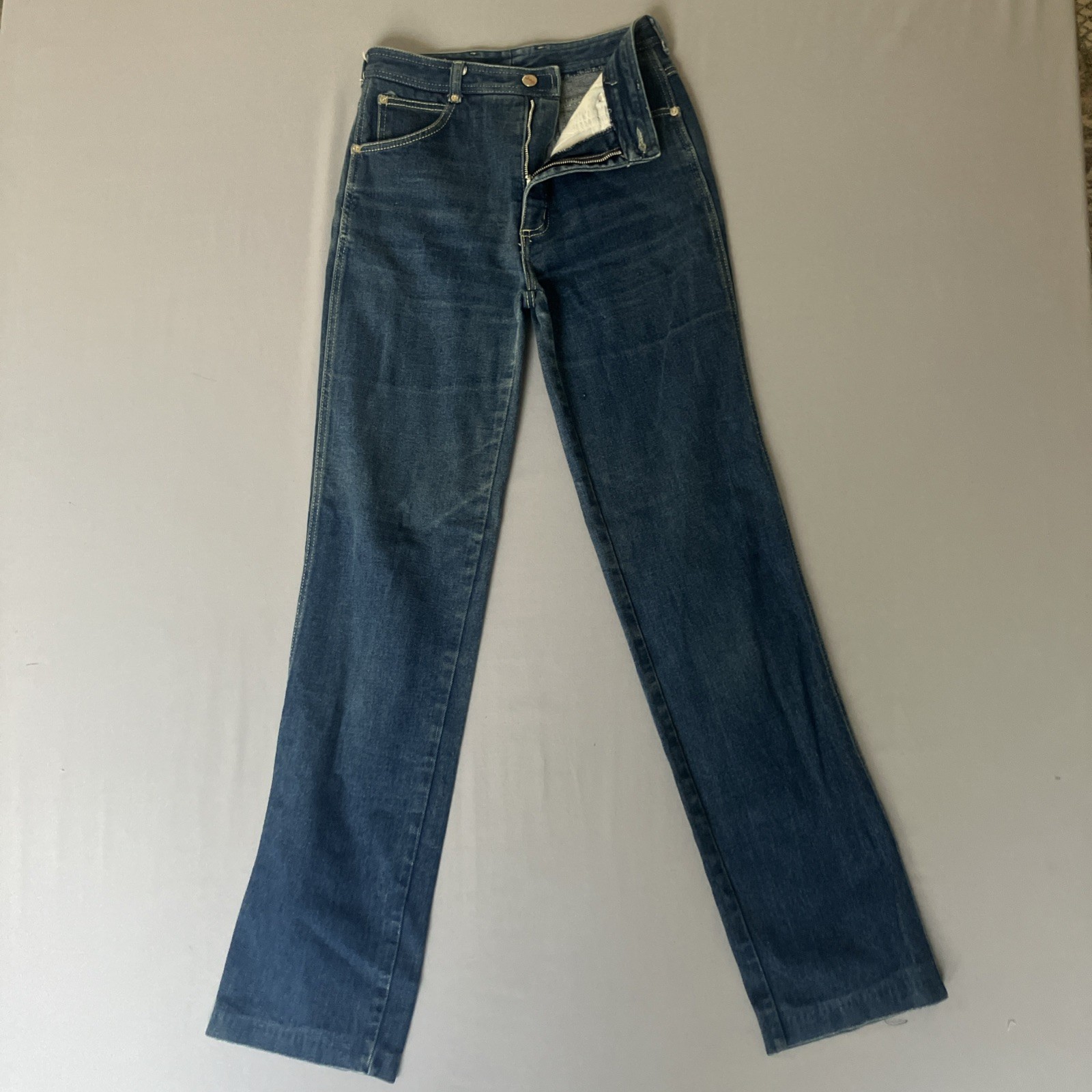 Vintage 1970s Chemin de Fer Womens High Waist Jeans Indigo Denim Straight Leg US