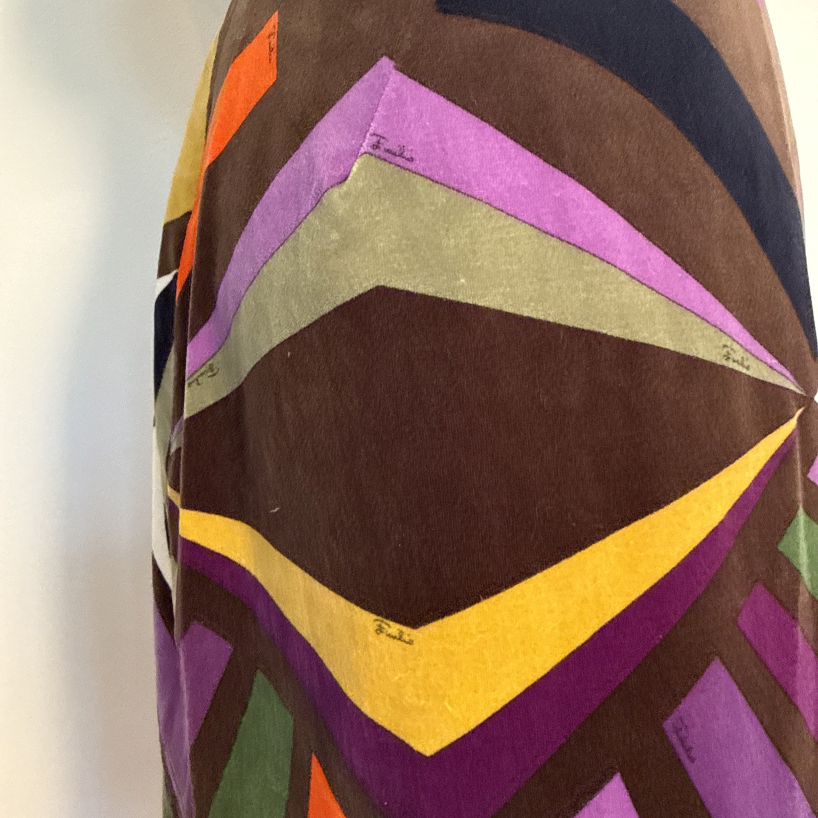 Vintage 1960’s Emilio Pucci For Saks Fifth Avenue Velvet A-Line Skirt XS Mod