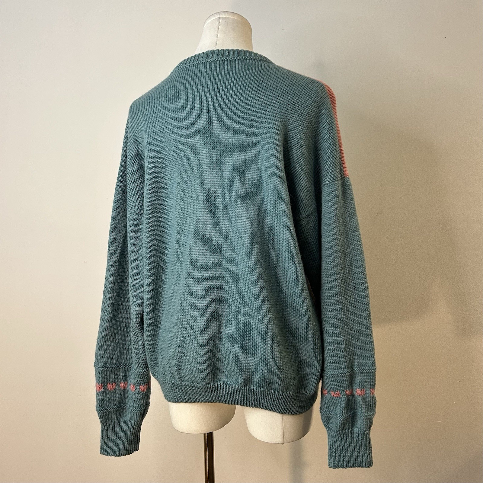 80s 90s Hand Knit Wool Sweater Cottagecore Grandma Coquette 40 Inch Bust