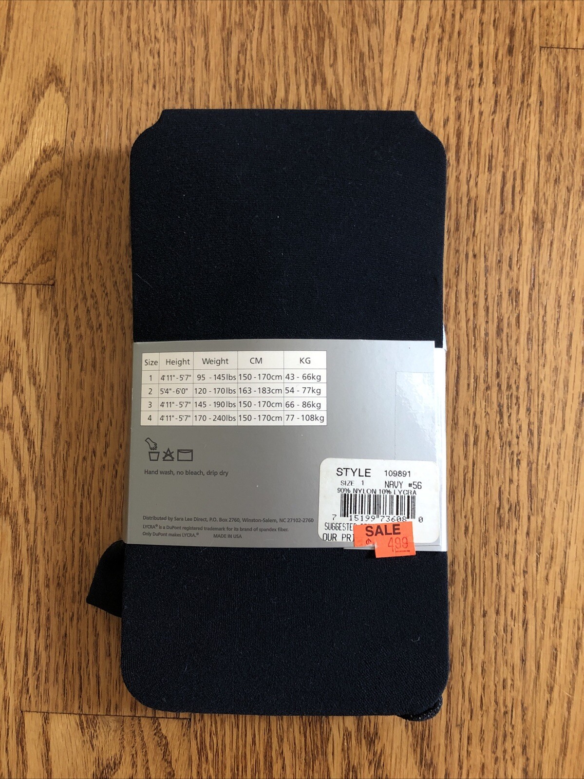 Vtg NWT 1990s TOZ Opaque Microsuede Microfiber Tights Size 1 Navy USA