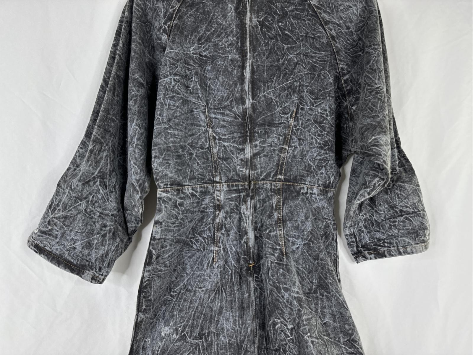 Vintage United States Chemin De Fer Denim Dress Size 9/10 Gray 3/4 Sleeve RARE