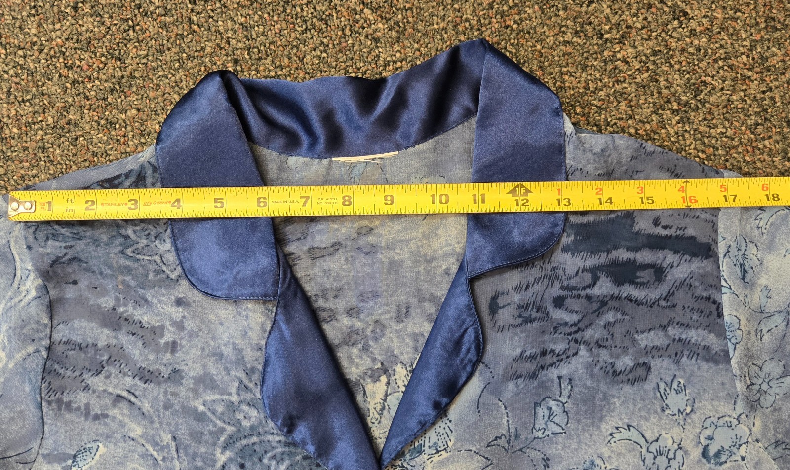 VTG 90s Unbranded Blue Silky Polyester Pajama Set w/ Sheer Top, Women&rsquo;s Size M