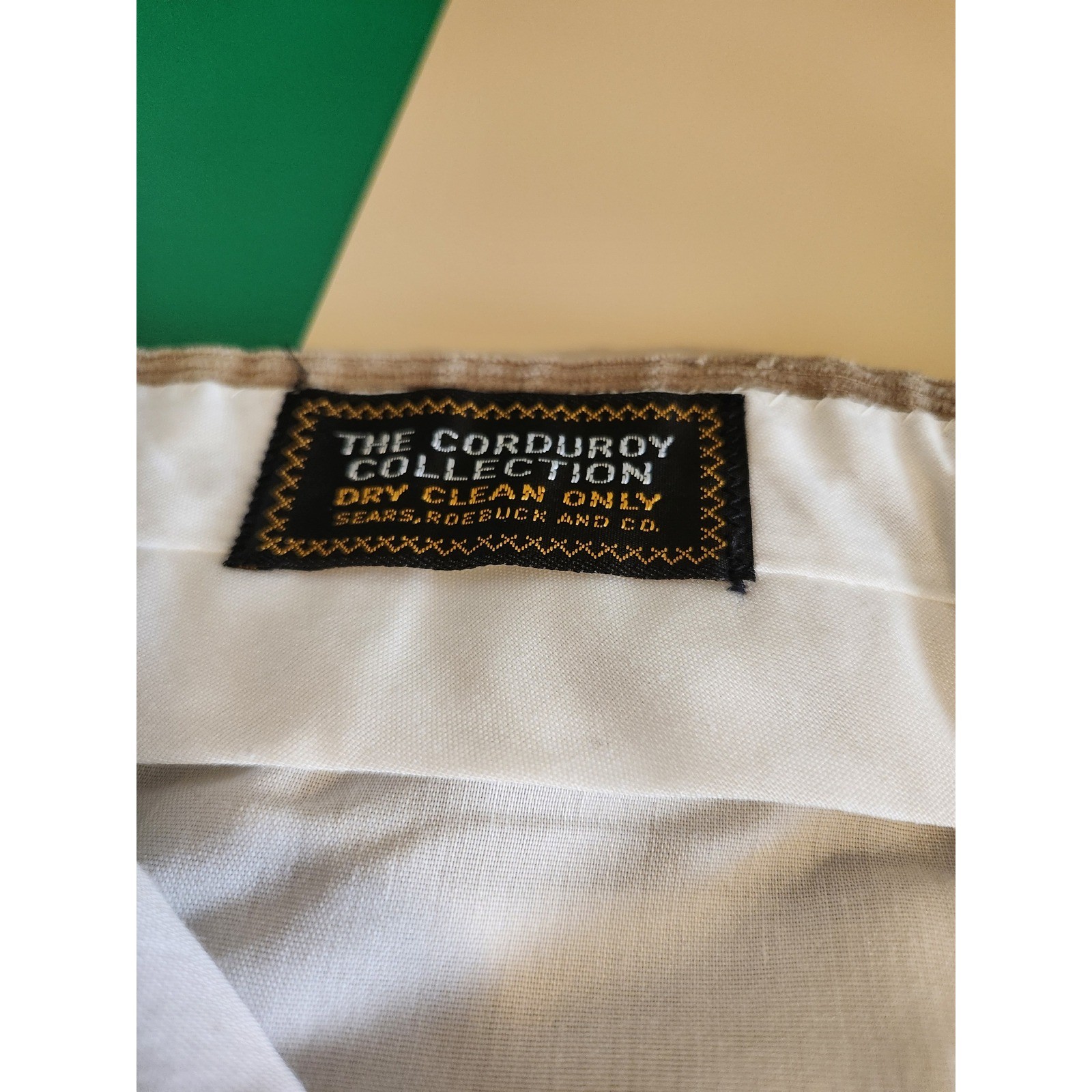 Sears The Corduroy Collection Trousers Women 32 Tan Vintage Wide Leg High Rise