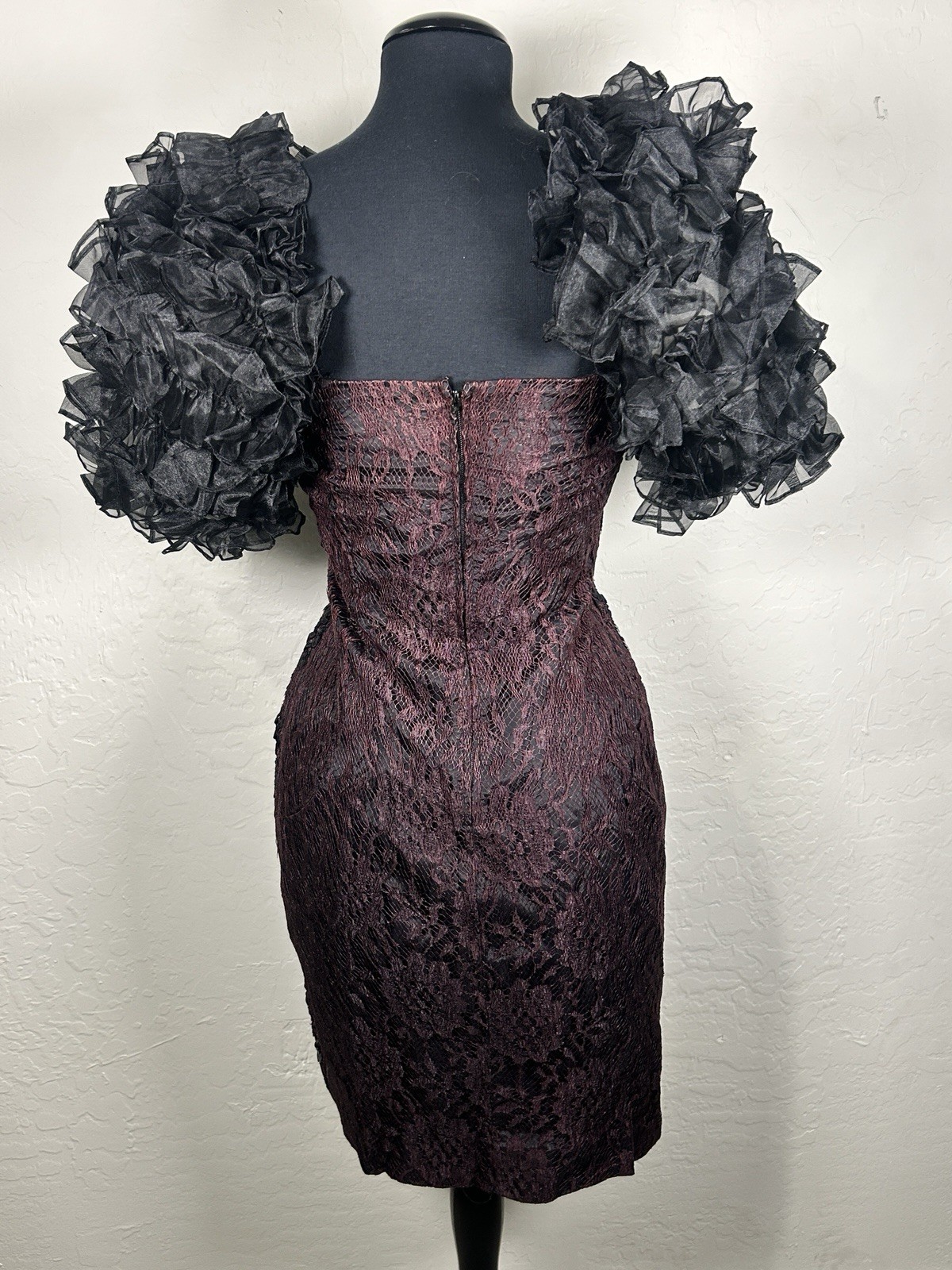 1980s Proms Dress Puff Sleeve Woman’s 8 Cocktail Dress Vintage