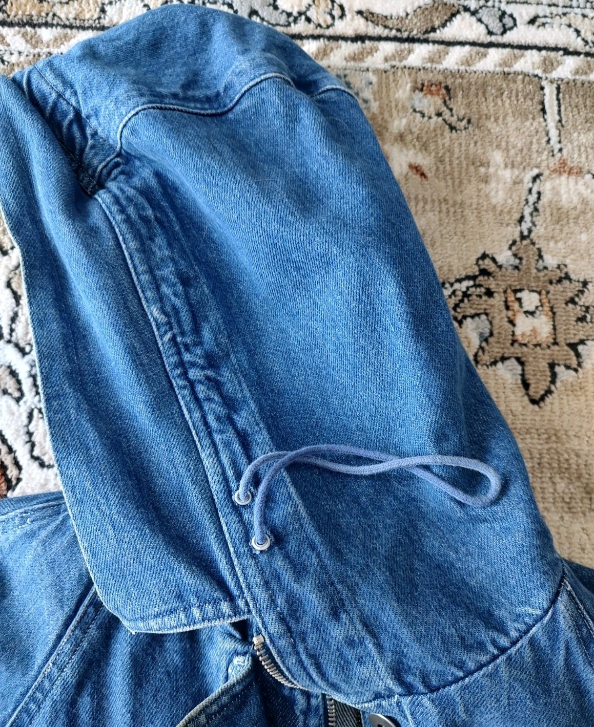 Vintage Womens Chore Barn Jacket Denim 90s Y2K Size Medium Jones Wear Hooded
