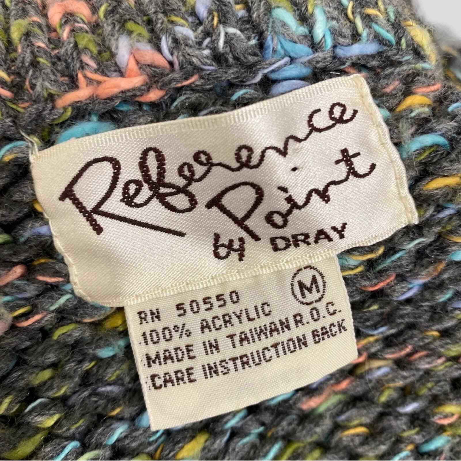 Vintage 80s Reference Point Multicolor Knit Collared Sweater