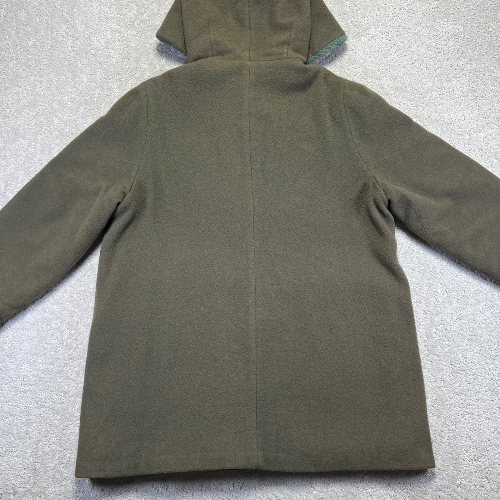 VINTAGE Schuster Camapile Jacket Womens 18 Fine Wool Camel Hair Hooded Coat 50s