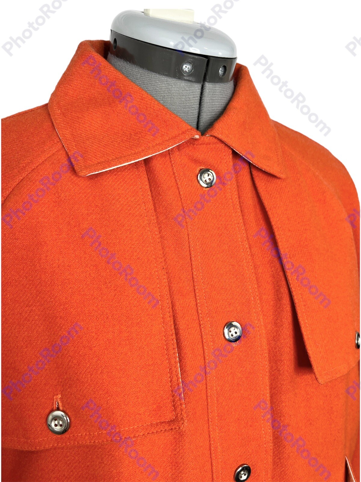 COURREGES Paris Hyperbole Vintage 1970’s Orange Wool Jacket Collared Outerwear