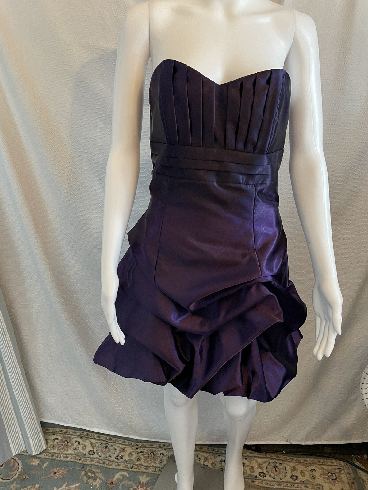Jessica McClintock for Gunne Sax Dress 7 Vintage Purple Strapless Bubble Party
