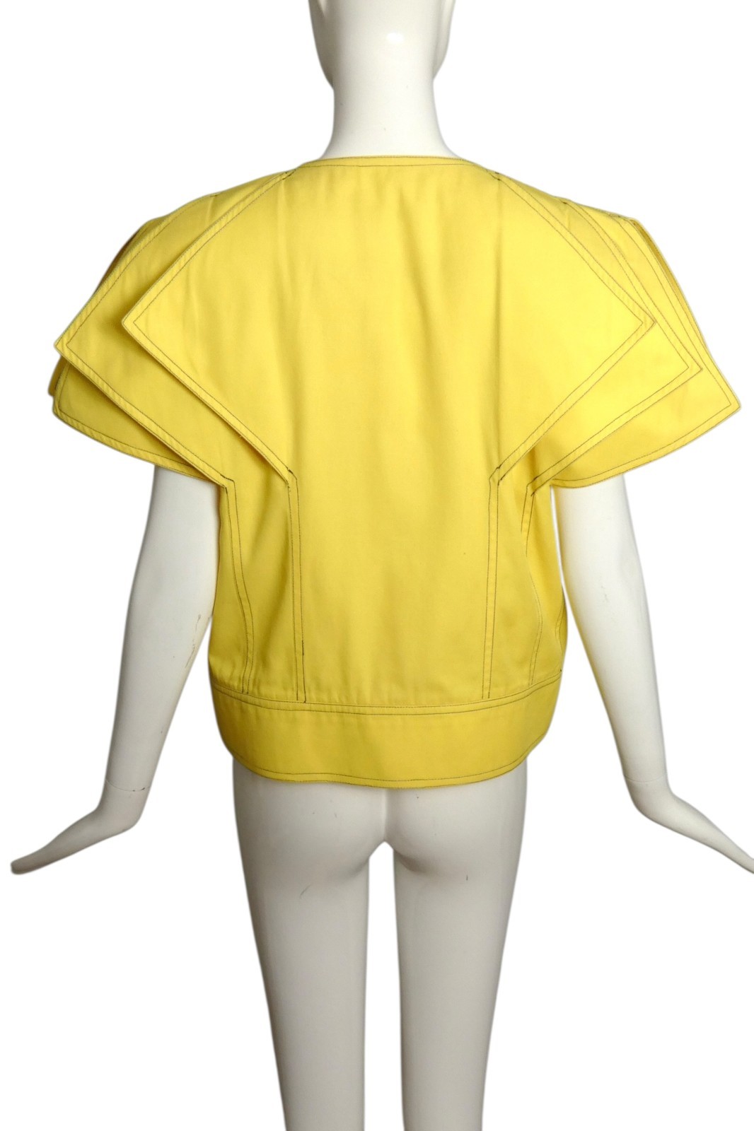 PIERRE CARDIN- 1980s Yellow Cotton Twill Jacket, Size 6