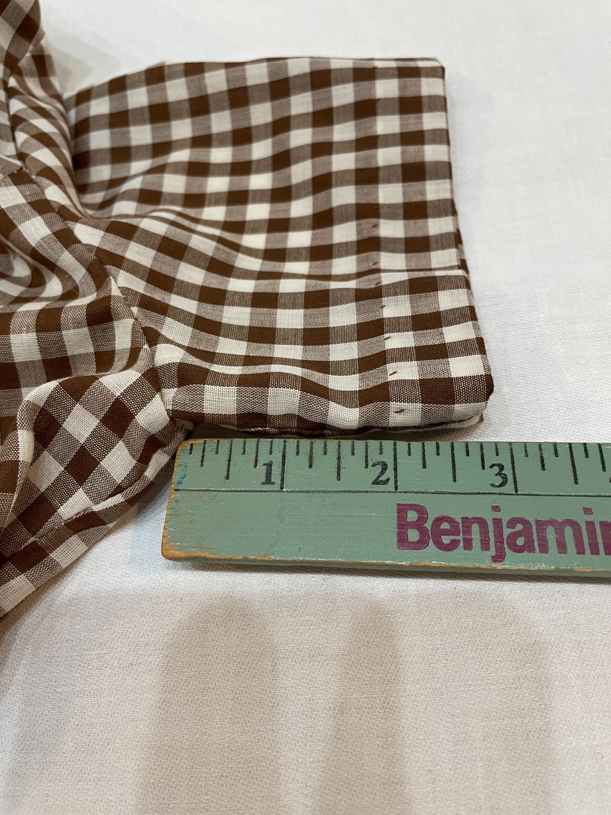 Vintage Brown White Gingham Dress Zip Up Embroidery Rockabilly Granny Core