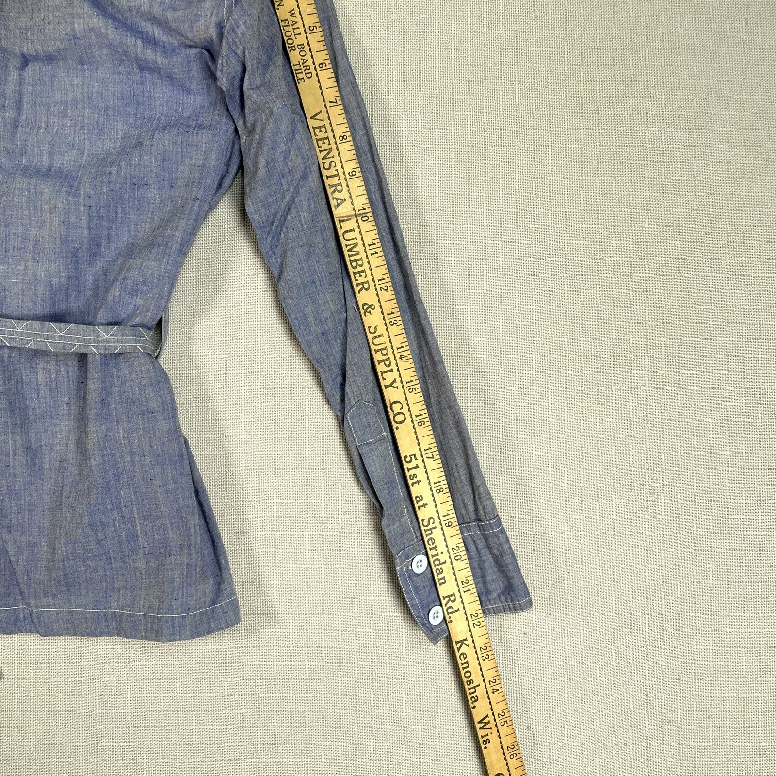 VINTAGE 60s 70s Denim Shirt Size Small Womens Made in India Boho Hippy J23