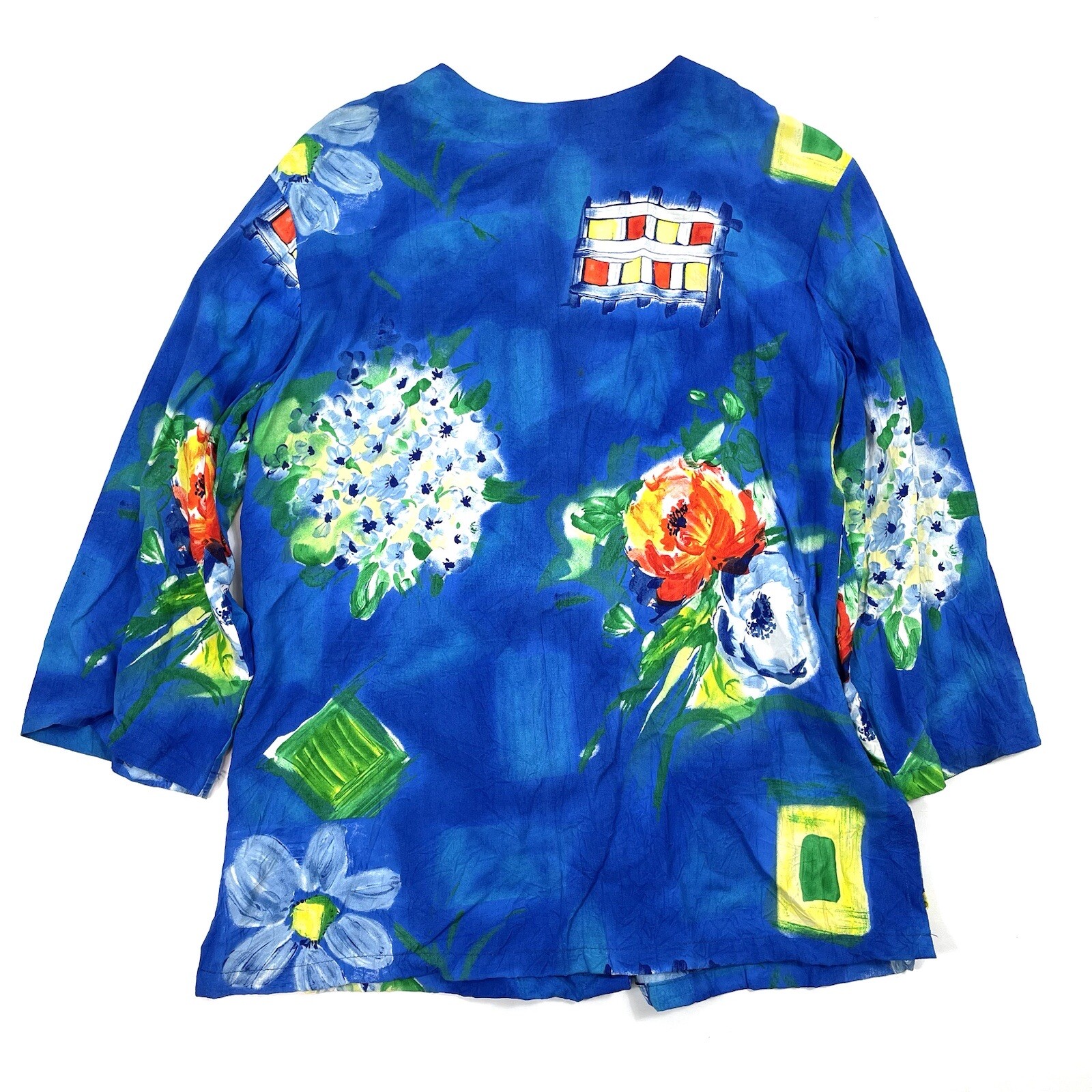 VTG Jams World Lightweight Button Front Shirt Jacket Hawaiian Garden Floral XS