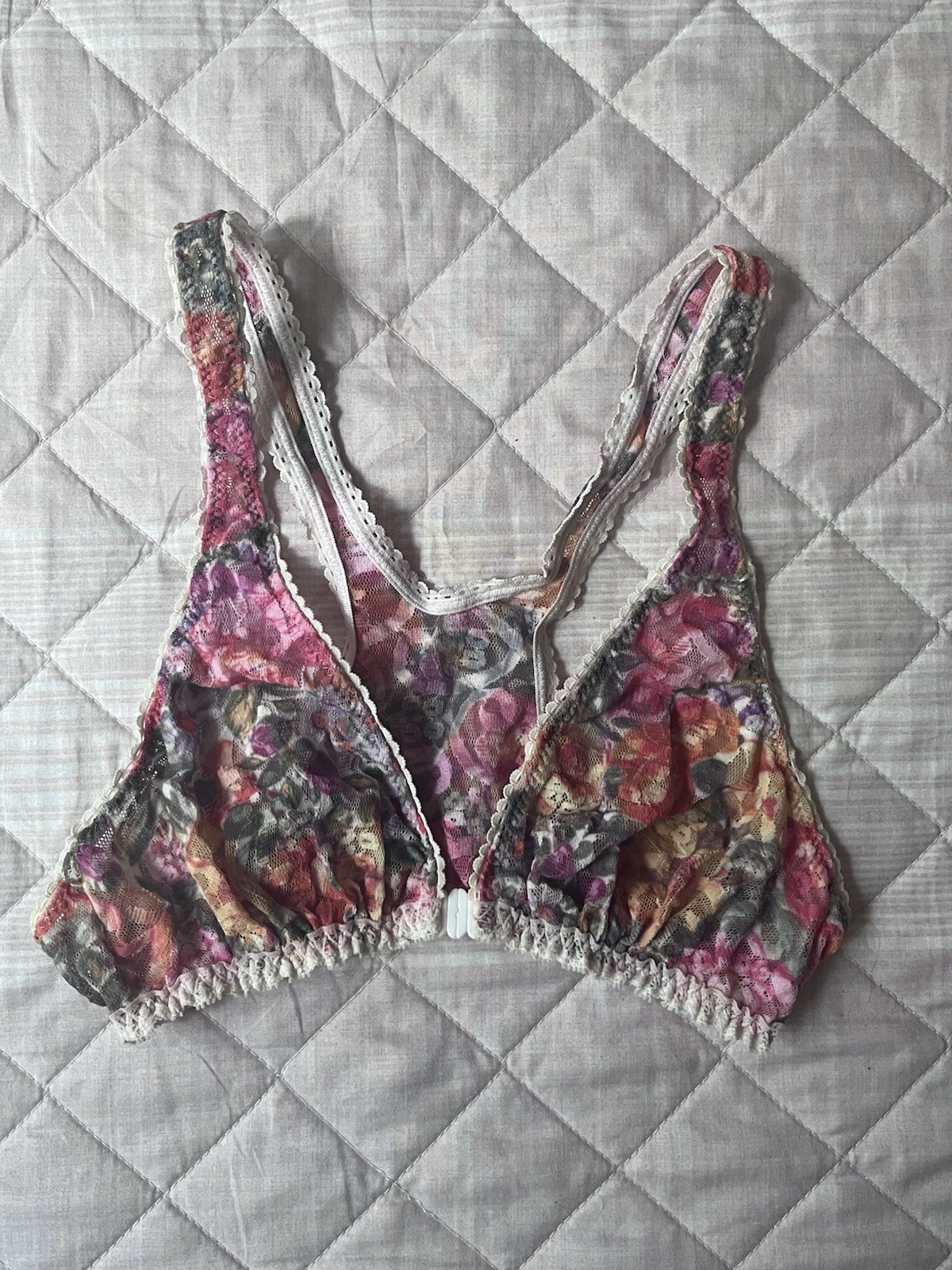 Union Made Maidenform Private Affair Vintage Floral Bralette Size 32/S