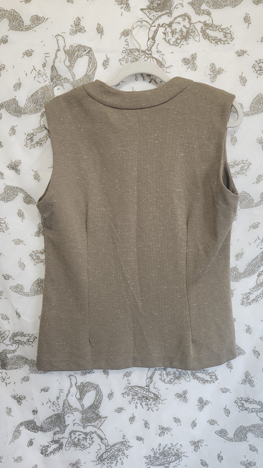 1970s Smartee Togs Neutral V-Neck Tailored Vest Vintage Sz 18