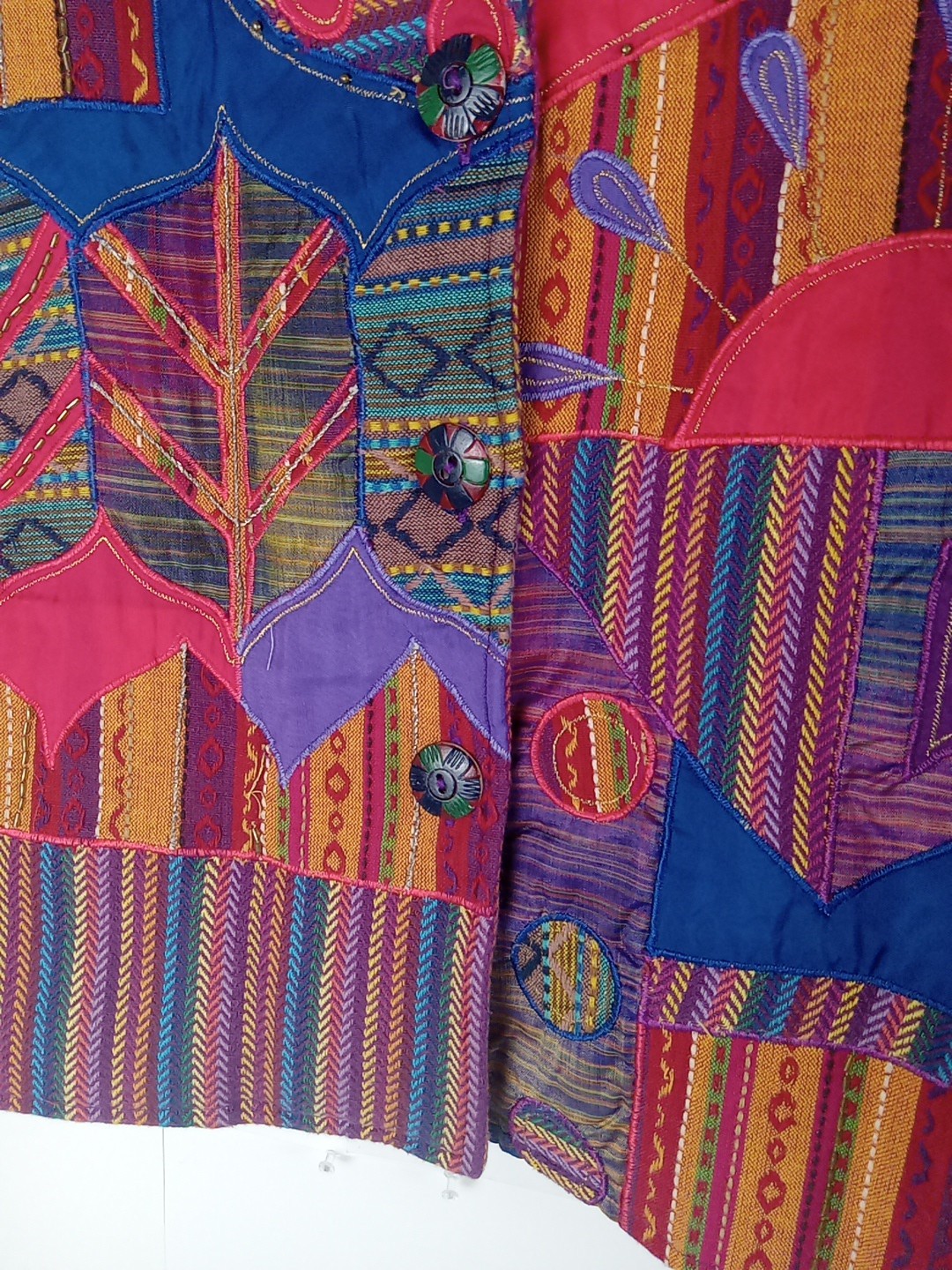 Vintage Women’s Patchwork Jacket XL Kitsch Sharon Anthony Appliqué Pre Owned