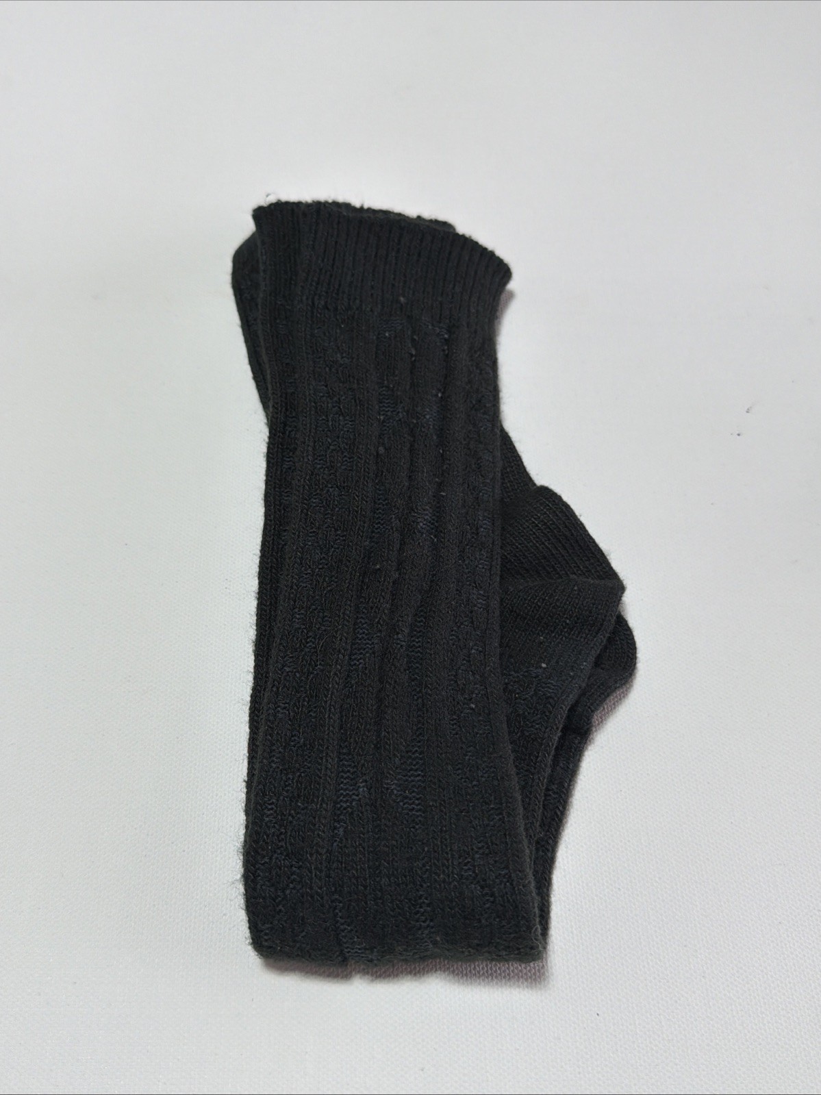 VTG Socks 80s Cable Knit Forest Green 12” USA Stocking School Misses Knee Highs.
