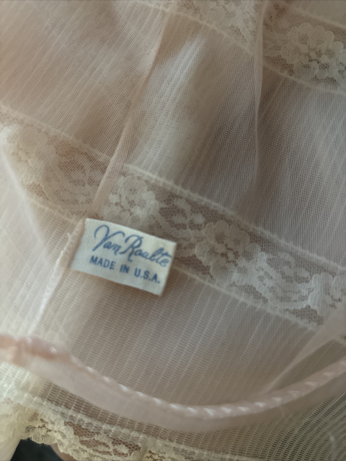 Vintage Van Raalte Gown Robe Set Double Chiffon Lace Medium Babydoll Peignoir