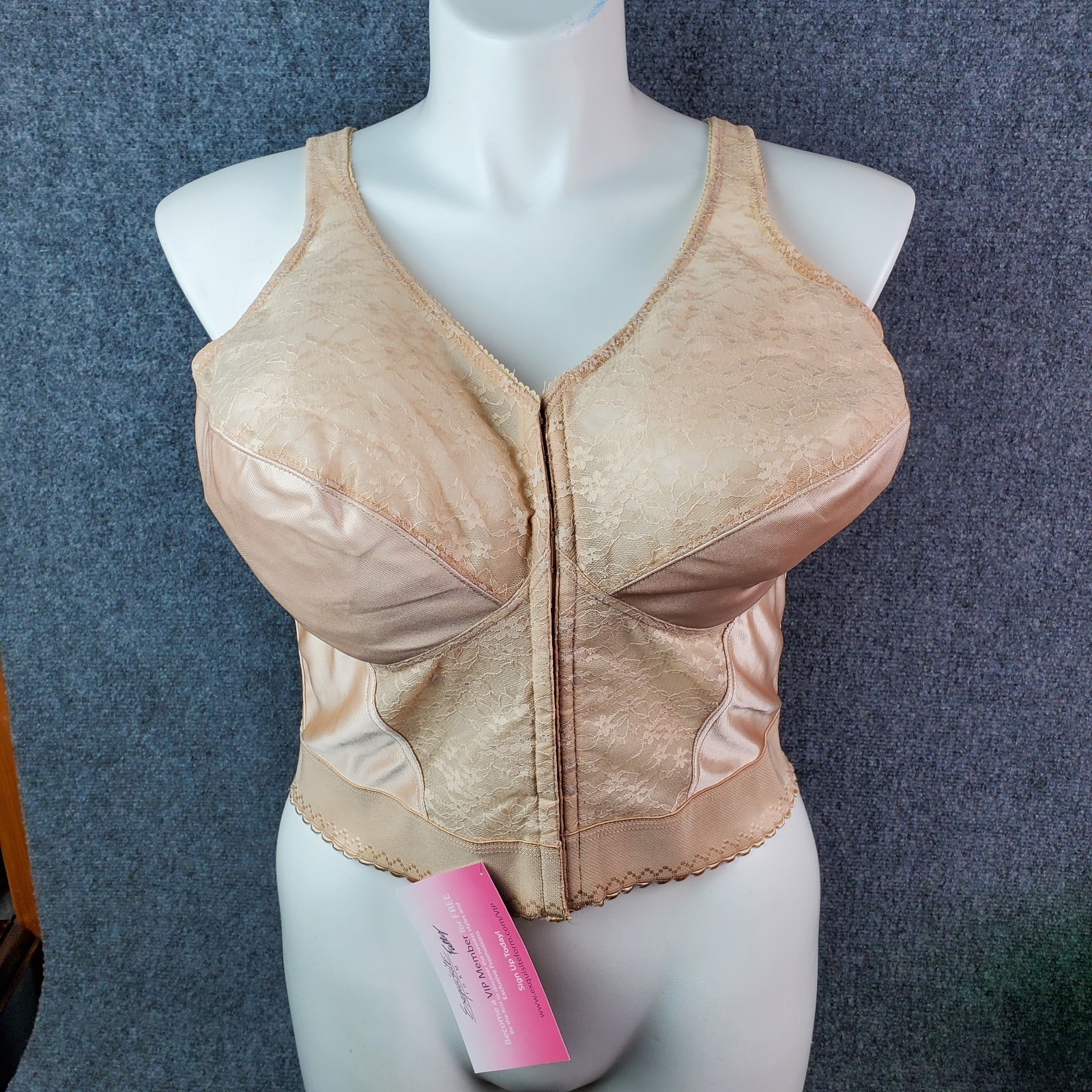 VTG Long Line Bullet Bra Corset Bustier Cincher Shaper 40DD Pin Up Lingerie