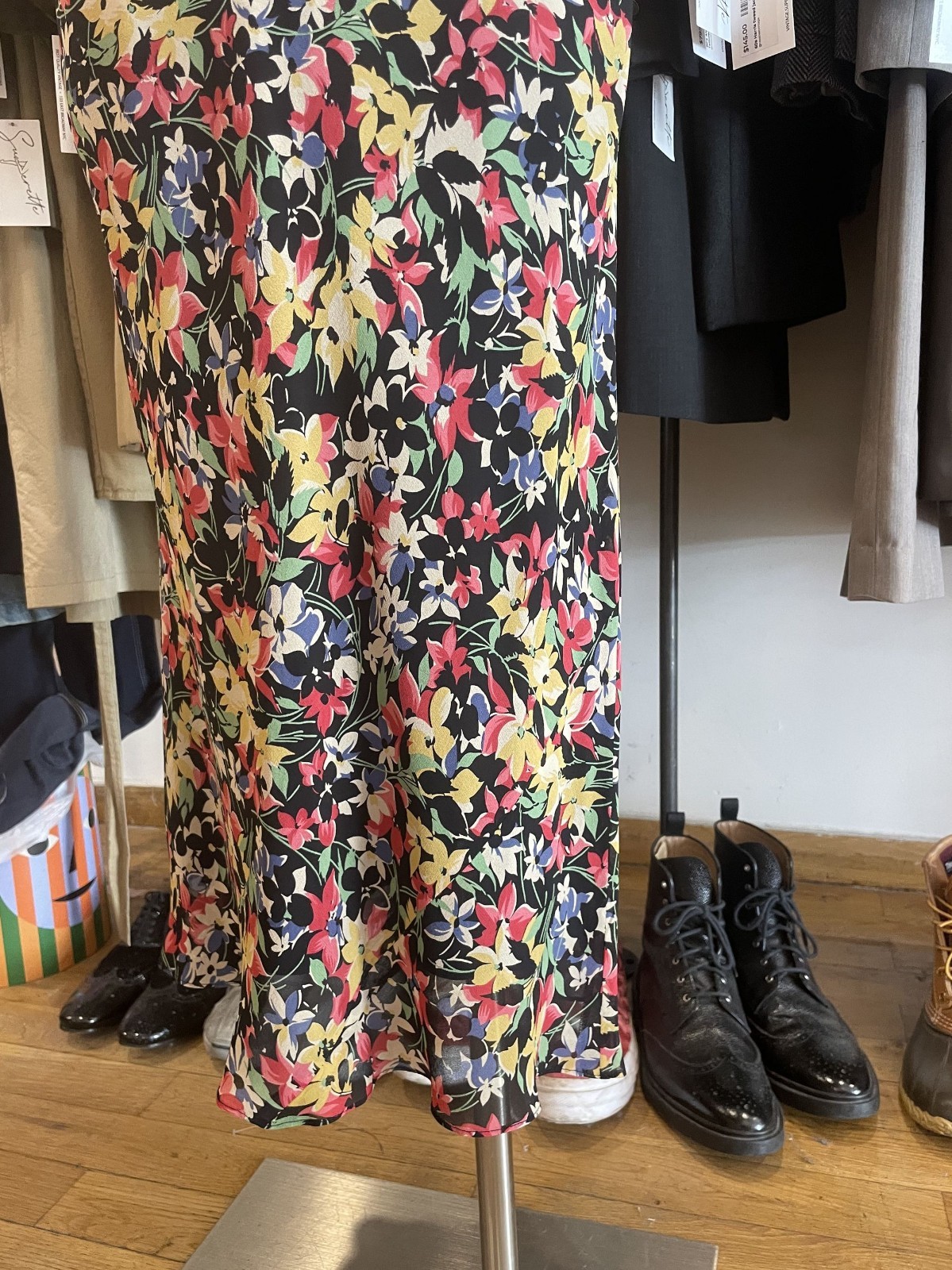 Vintage Ralph Lauren 90s Does 30s Floral Silk Slip Dress