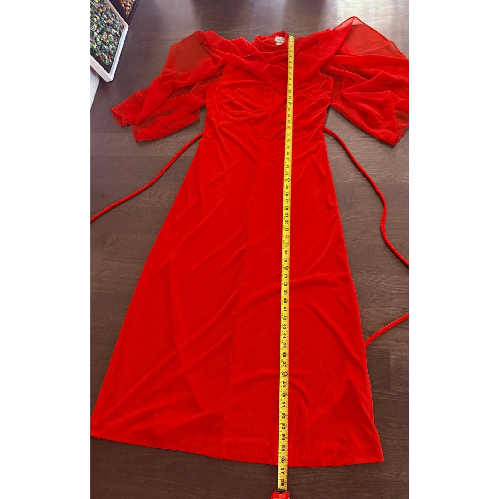 Vintage Jeanne Durrell Capelet Maxi Dress 14 70s Goddess Romantic Boho Rretro