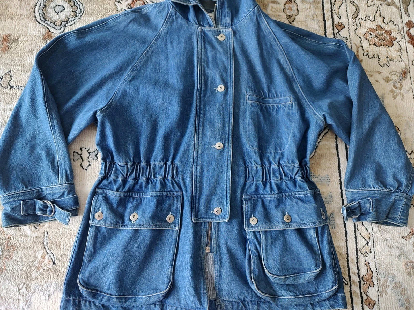 Vintage Womens Chore Barn Jacket Denim 90s Y2K Size Medium Jones Wear Hooded