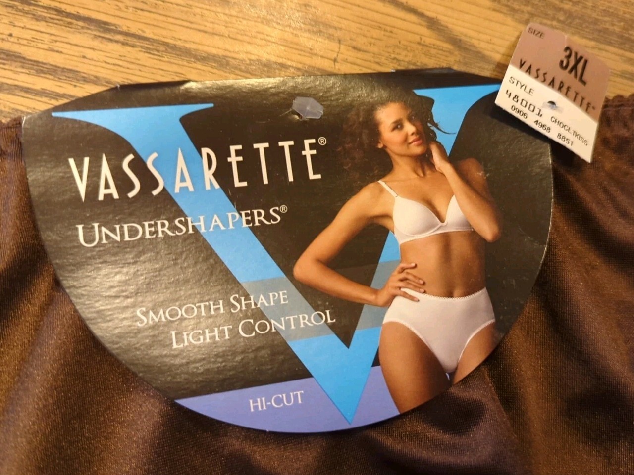 3X Vassarette Undershapers 48001 Light Control Briefs Panties Second Skin Satin