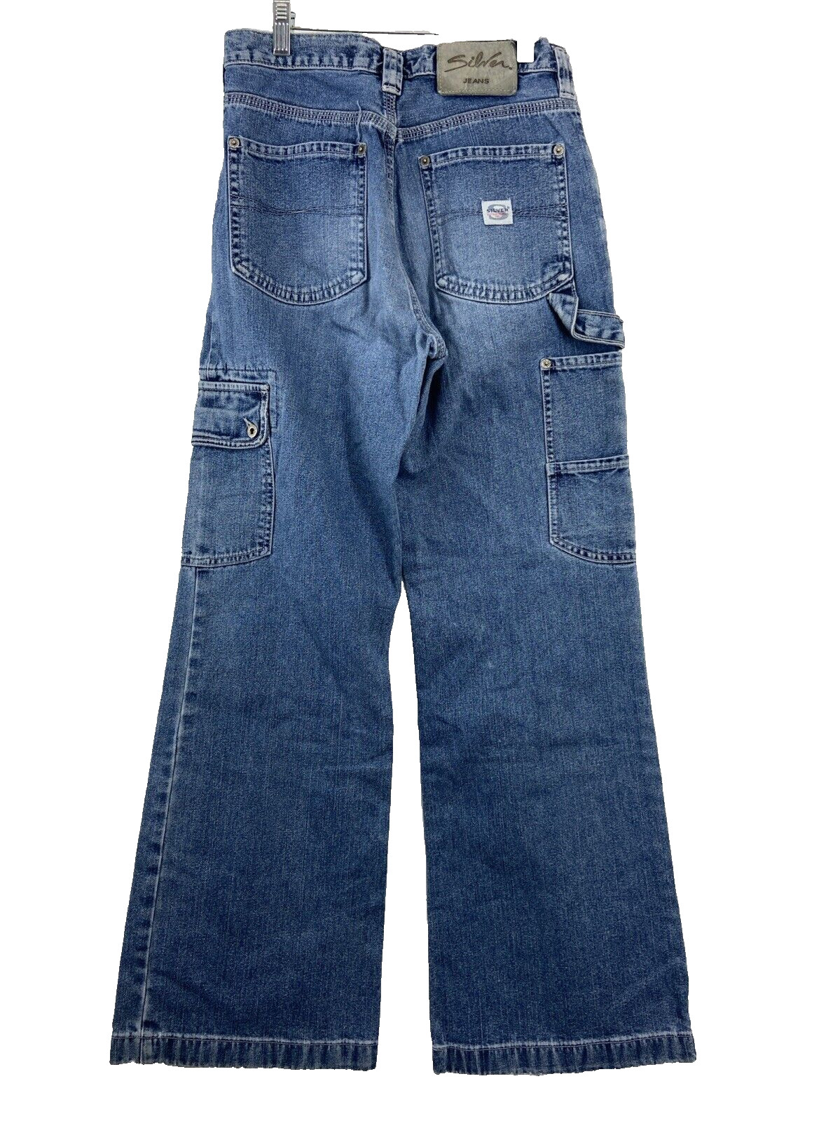 Vintage 90s Silver Jeans Women&rsquo;s Size 28×29.5 Cargo Wide Leg Baggy Streetwear
