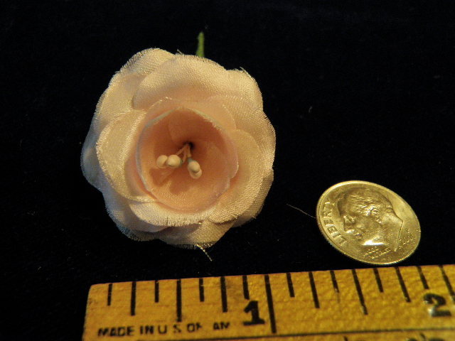 Millinery Flower Ideal 1&Prime; Doll Size Rose KQ6 Pale Pink