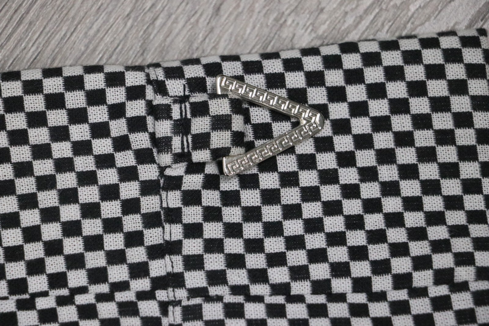 VERSACE JEANS COUTURE White/Black Checkerboard Cotton Zip Jacket Womens Sz S