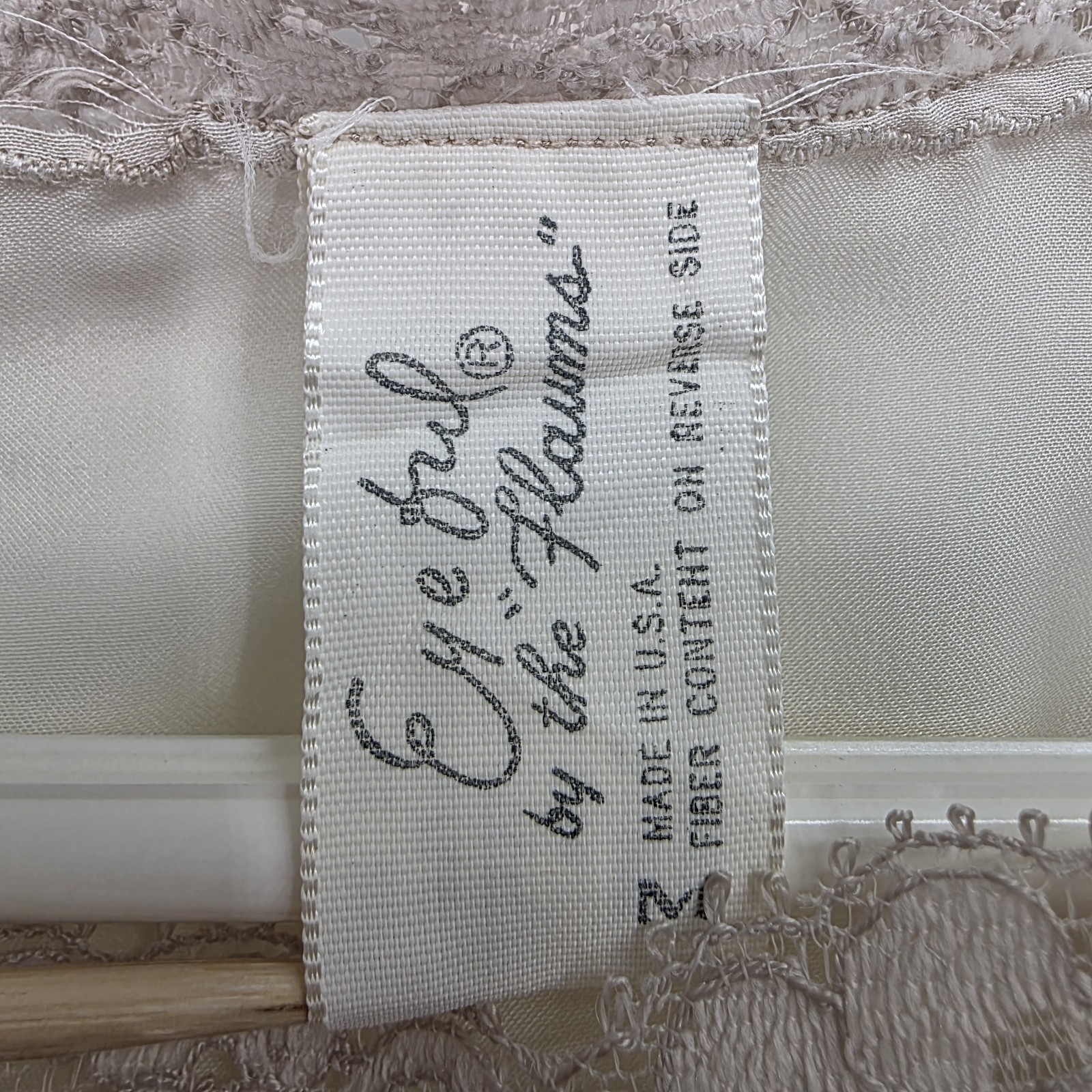 Vintage 1970s Eyeful by Flaums Peignoir Set Ivory Lace Silk Blend Union Made