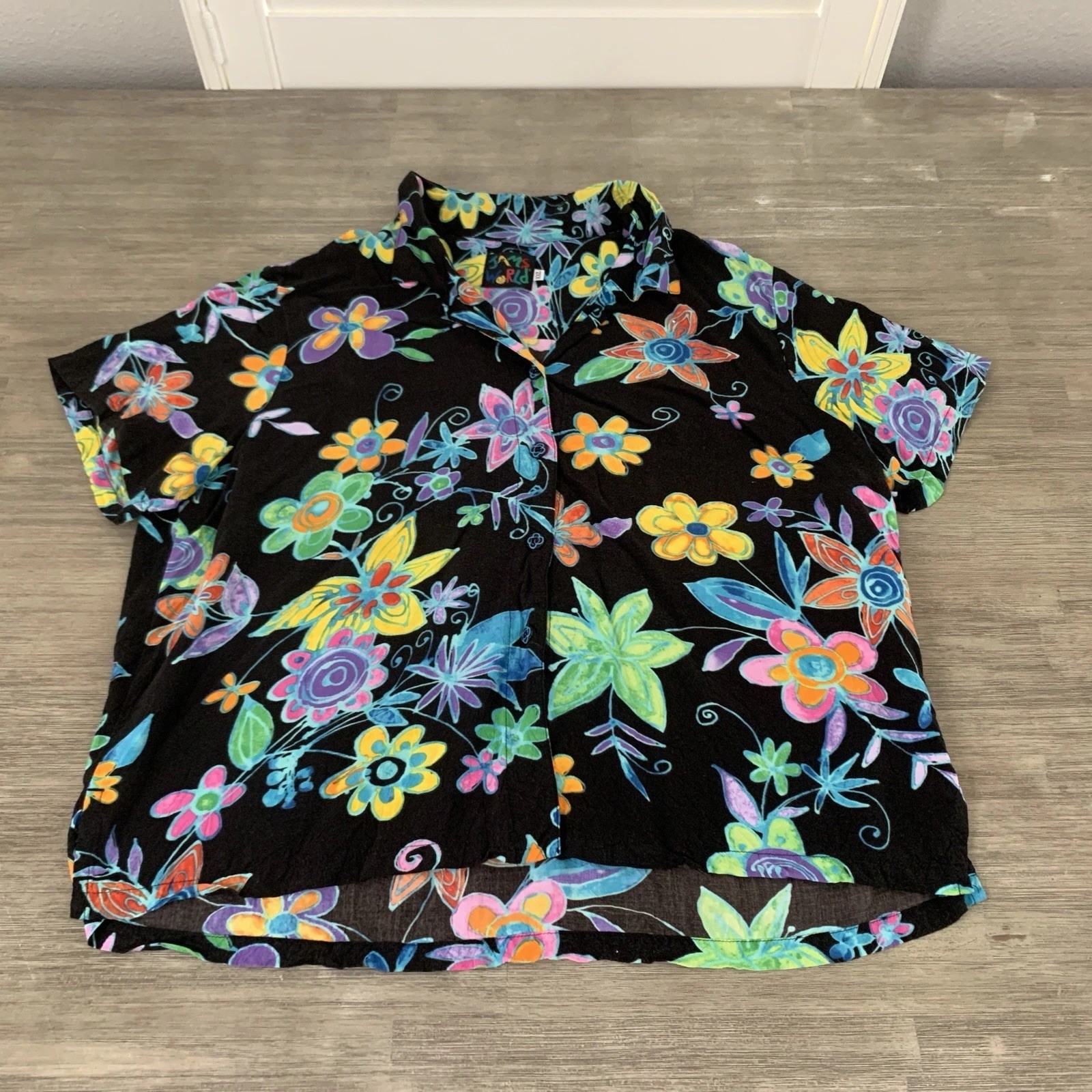Rare Vintage Jams World 90s Night Bloom Hawaiian Shirt Women’s Floral Sz 2XL