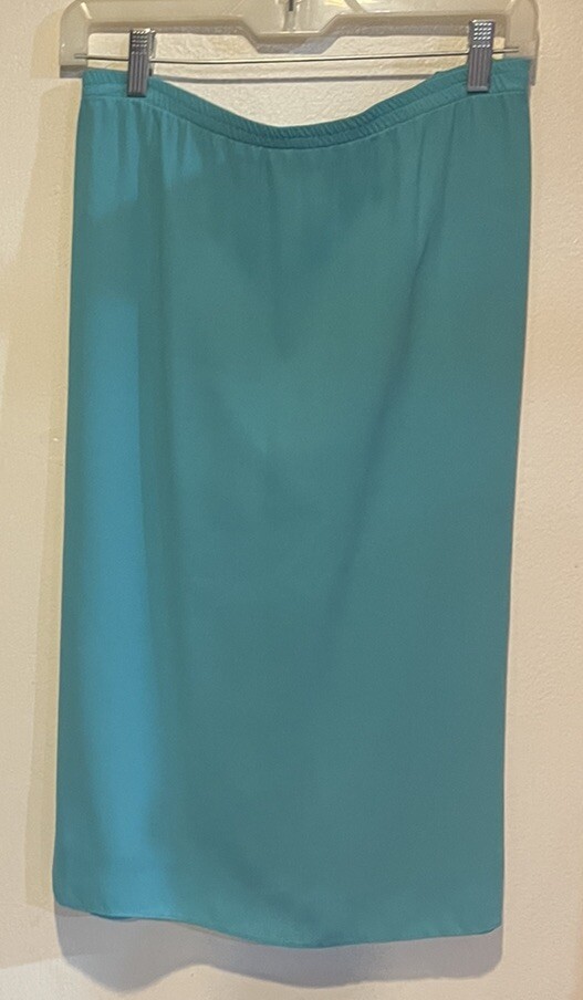 AFTER DARK Vintage Size 15-16 Turquoise Party Formal Women Top w/Pearls & Skirt