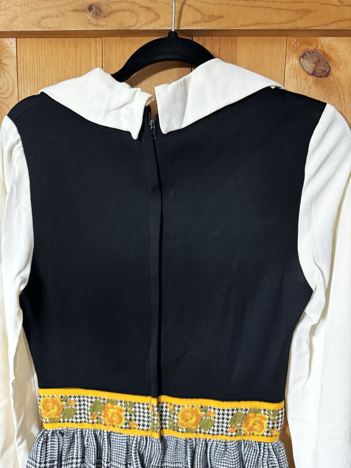 VTG 70s Melissa Lane Dagger Collar Maxi Dress Long Sleeve NWD WOMENS SIZE XS/S