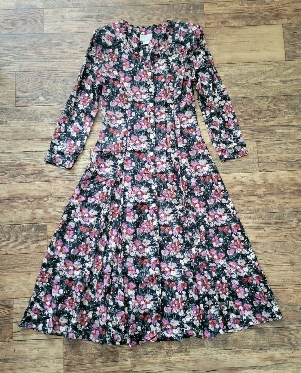 Vtg E.D. Michaels by Melanie Drucker Floral Sz 11-12 A-Line Dress Cottagecore