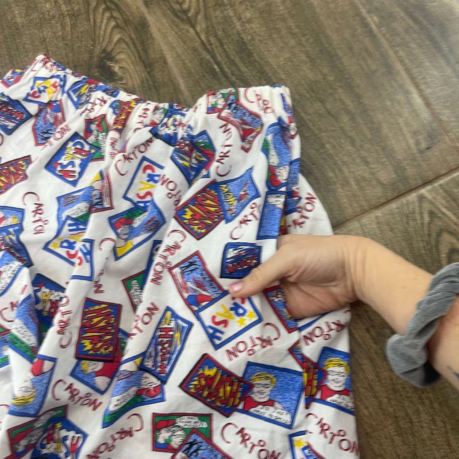 Vtg 90s Sundown Knits Cartoon Comic Pajama Set Womens M Shorts Kitschy Novelty