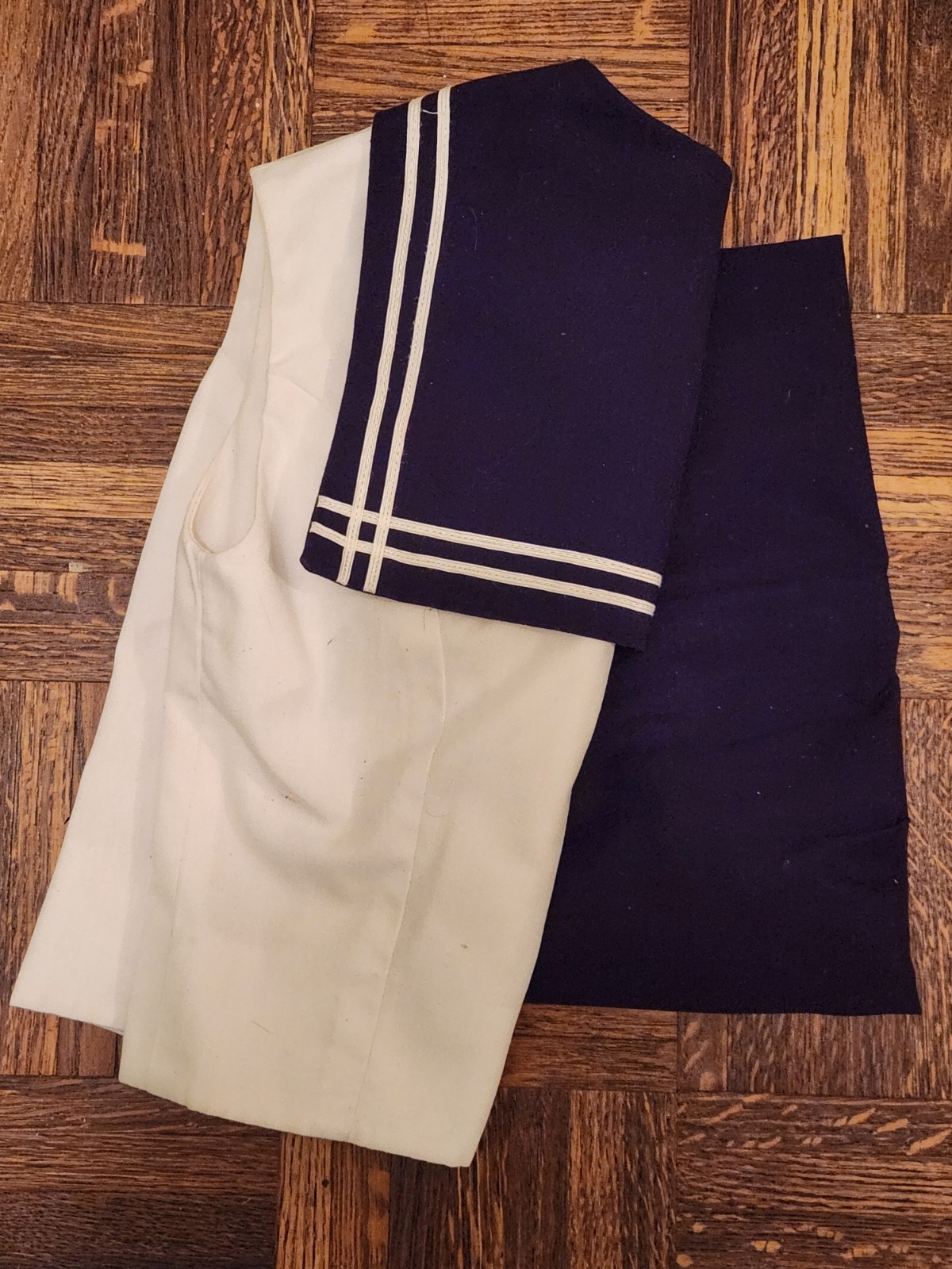 Vintage 1970s Purple & White Sailor Top and Shorts Professionally Handmade XS-S