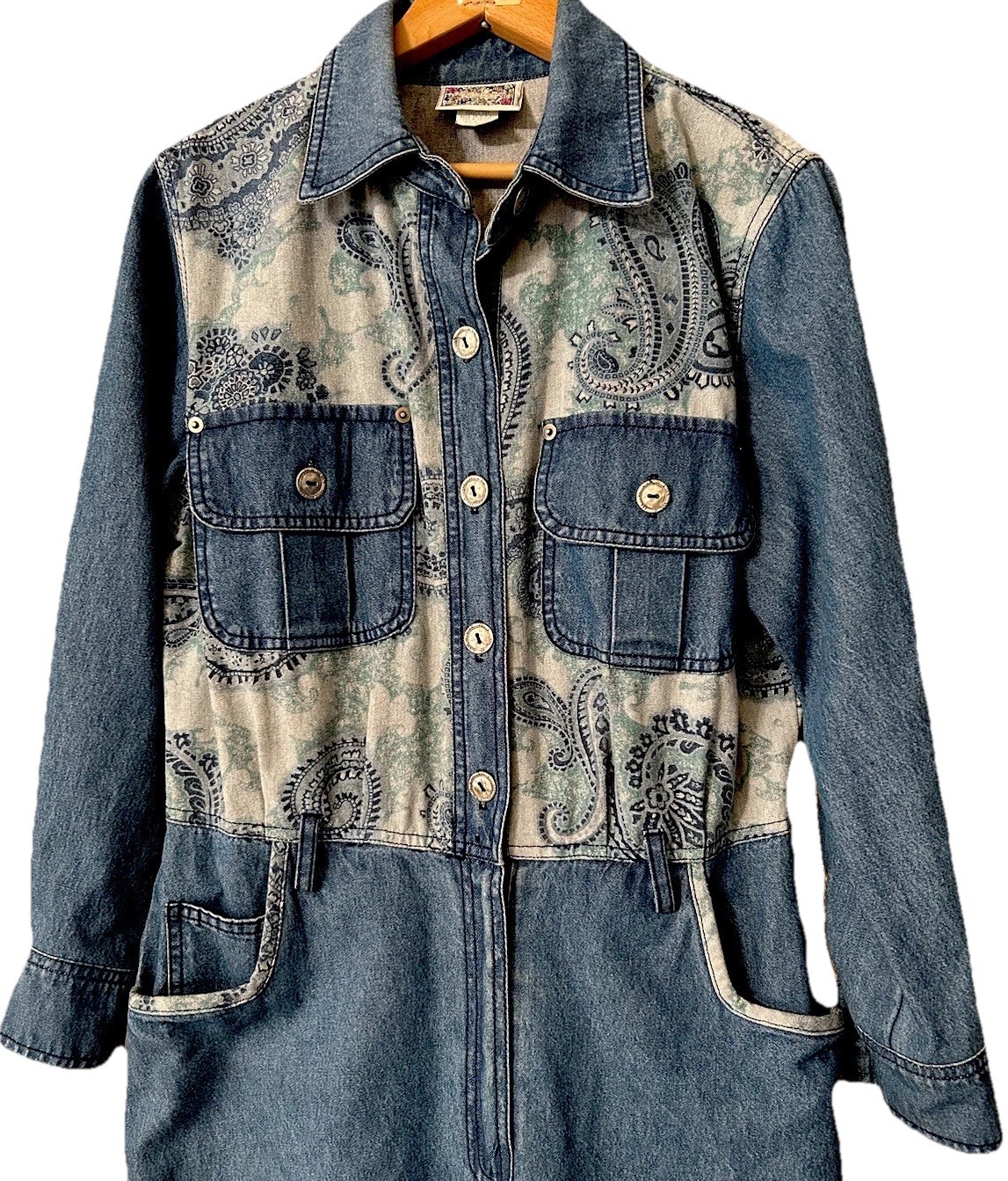 Vintage 80s Monique’s Fashion Denim Dress 8 Retro Western